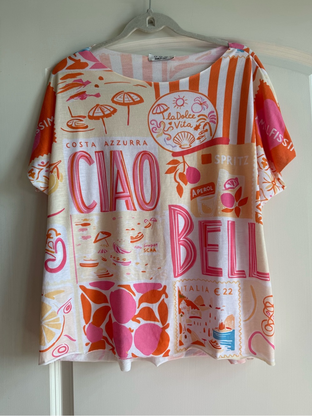 Ciao Bella Pink & Orange Graphic Tee